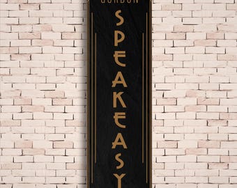 Custom Home Bar Sign: Art Deco Style Aluminum Speakeasy Personalized Decor