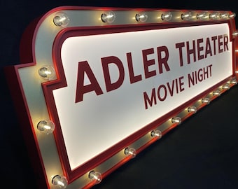 Custom Home Theater LED Signs: Personalized Art Deco Movie Room Decor