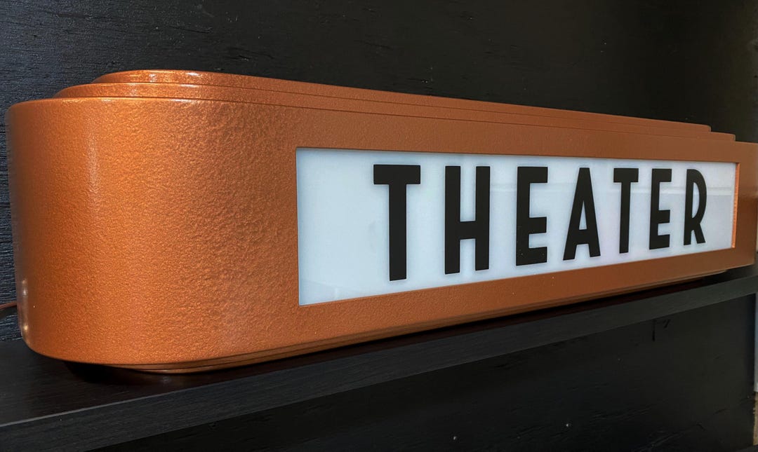Custom Art Deco Home Theater Sign Lighted Marquee for Movie Rooms ...