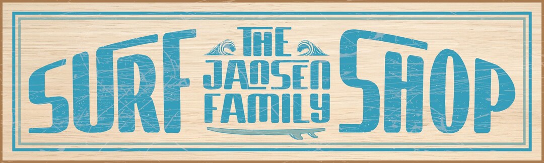 Custom Surf Shop Sign – Personalized Beach House Decor – Coastal Metal ...