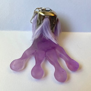 Large Alien Foot Keychain: Glow in the Dark Fuzzy Cryptid Decor