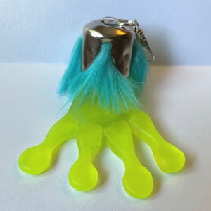 Large Alien Foot Keychain: Glow in the Dark Fuzzy Cryptid Decor