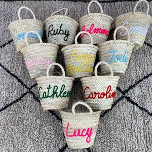 Personalized Flower Girl Basket for Weddings & Holidays | Handwoven Moroccan Easter Basket