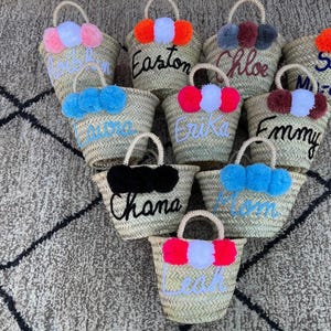 Handwoven Moroccan Easter Basket | Personalized Flower Girl Basket for Weddings & Holidays