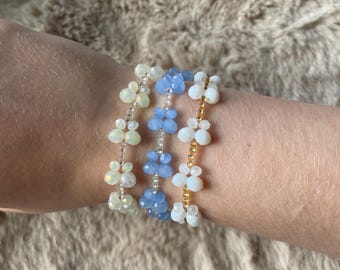 Handmade beaded butterfly bracelet.