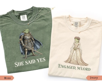 Funny Frog Engagement Shirt Medieval Bride Couple Tee Fantasy Wedding Gift Renaissance Fair Outfit,Wedding Gift,Engagement Outfit