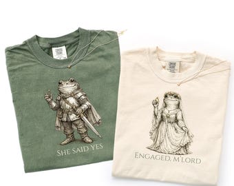 Funny Frog Engagement Shirts, Matching Medieval Couple Tees, Engagement Gift For Fiance, Just Engaged Shirt,Wedding gift ideas,future mrs