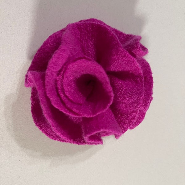 Hot pink wool felted flower pin purple Accessory unique brooch Upcycled merino wool hand made by mcleodhandcraftgifts