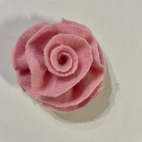 Pink cashmere felted flower pin purple Accessory unique brooch Upcycled merino wool hand made by mcleodhandcraftgifts