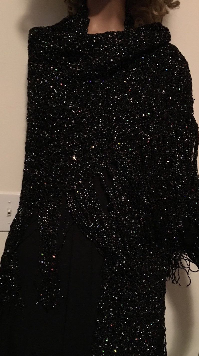 Bridal Shawl Wrap Triangle Formal Evening Shawl Black ...