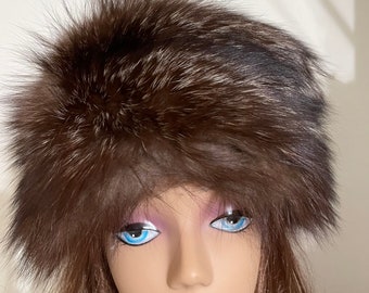 Vintage fur hat kacbelle PA  size medium color light brown good condition
