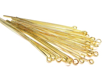 100 Alfileres De Ojo Rellenos De Oro De 14