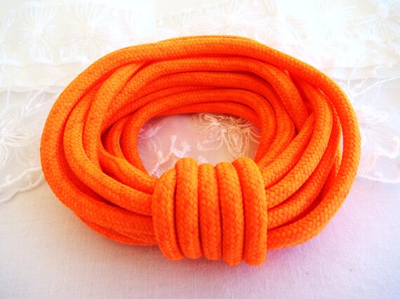 6mm Parachute Round Cord, Neon Orange Fluo Orange Paracord, Cord