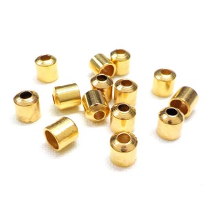 Gold Plated End Caps Connectors, Kumihimo Macrame End Caps, Tassel End Cap, Viking Knit Caps, Crocheted Rope Cords Edge 4x4.2mm/Ø 2mm-10 pcs