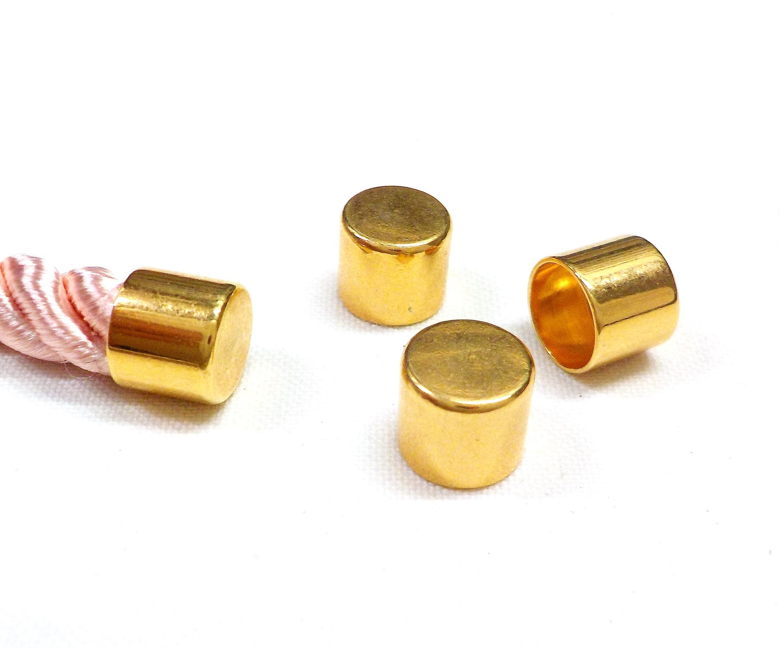Gold End Caps 8x7mm without Loop and Hole for 7mm Cord Etsy
