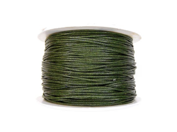 Olive Green Waxed Cord 1mm Cotton Cord Twisted Cotton String