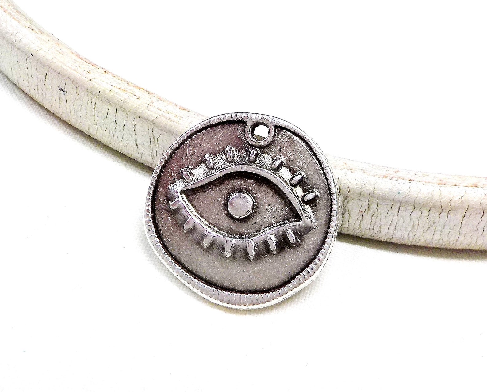 Protection Charm .925 Sterling Silver Pendant Mini Evil Eye Good Luck Gift