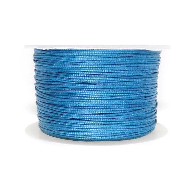 Blue Waxed Cord 1mm, Cotton Cord, Twisted Cotton String, Bakers Twine, Macrame Cord - 10 yards/ 9.2m environ(1 pièce)