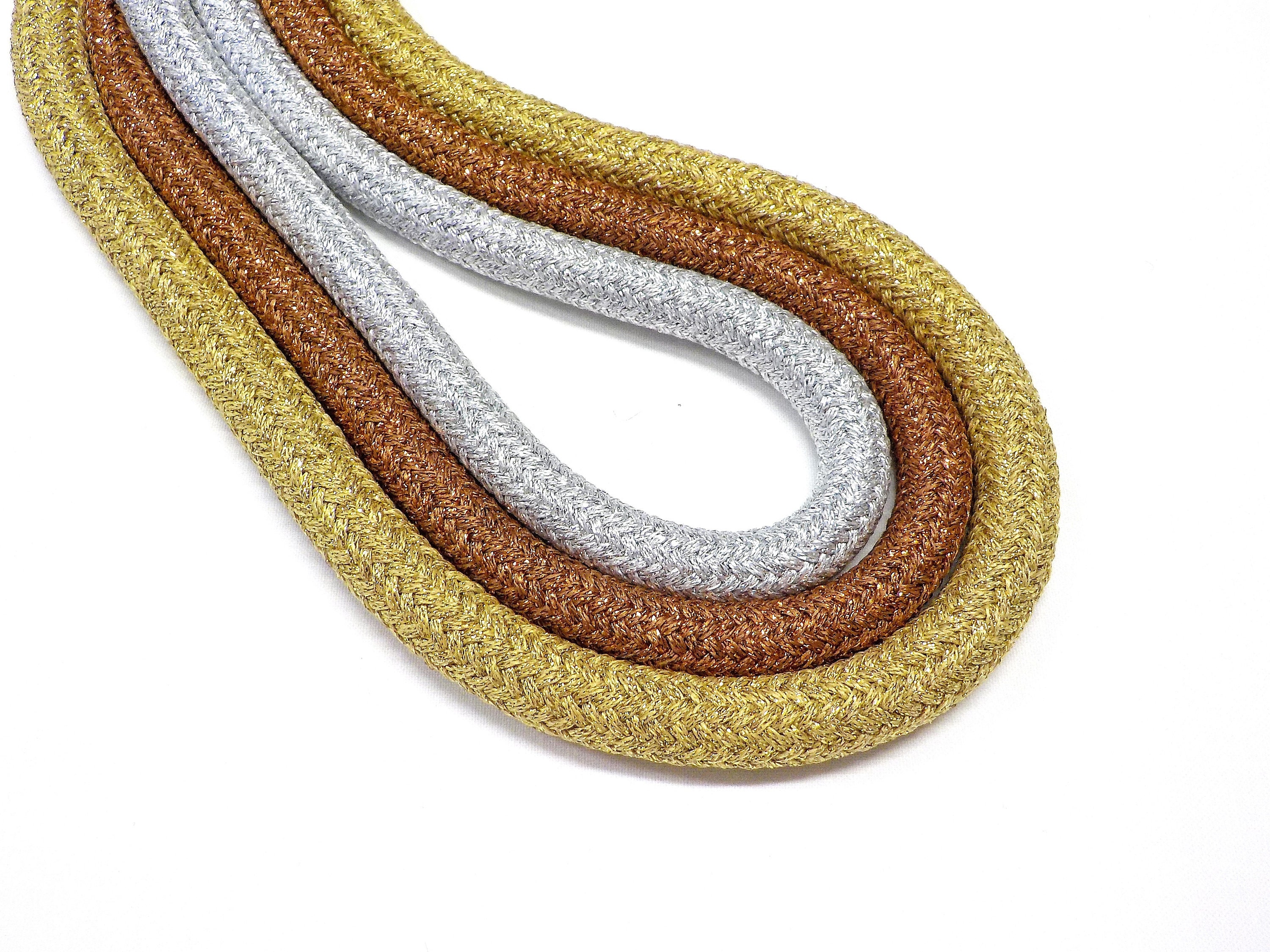 Buy Braided Trim Rope Cord, Semisoft Climbing Cord, Metallic Copper, Gold,  Silver Paracord Round Cord 9-10mm, Ideal for Dog Leash 1 Yard/piece Online  in India 