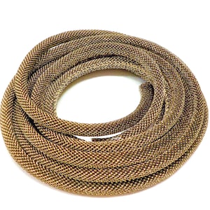 Gold Fabric Cord, Glitter Effect Cord, Stitched Fabric Cord, Semisoft Metallic Thread Cord, Textile Cord 6mm - 1 Yard/92cm (1 piece)