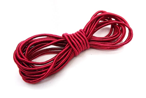 Bordeaux Wrapped Silk Satin Cord, Soutache Wrapped Thread Cord 2.3mm, Rope Cord- 2 Yards / 1.84m approx.(1 piece)