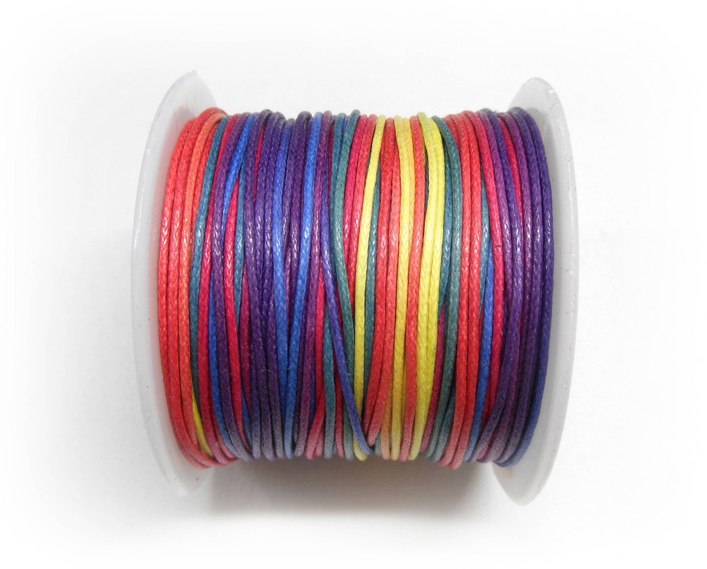 1mm Waxed Cotton Cord Rainbow Multi Cotton Cord Bakers Etsy