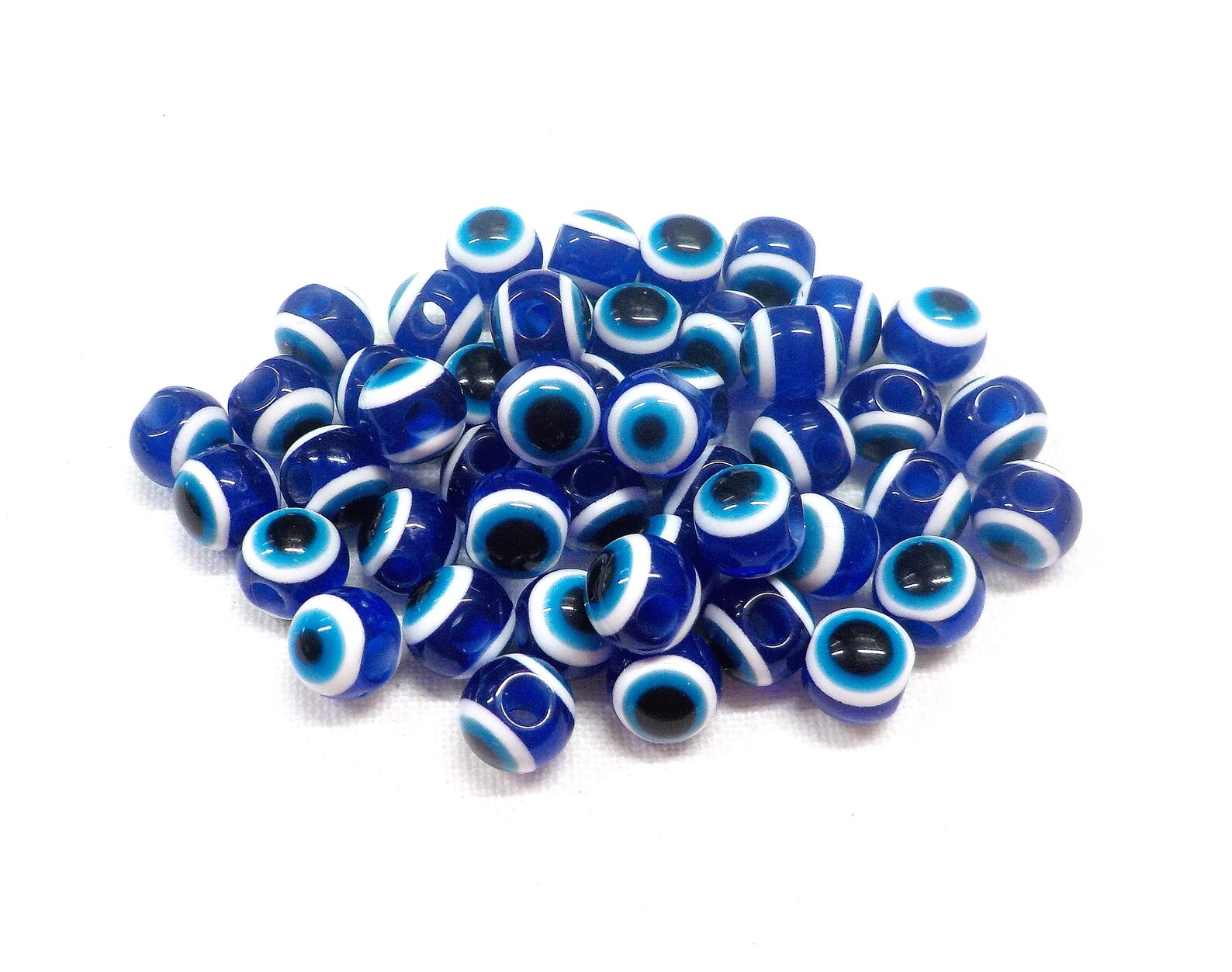 Evil Eye Beads Good Luck Beads Protection Beads Dark Blue Etsy