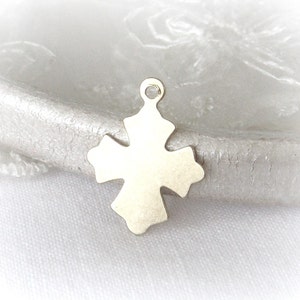 925 Sterling Silver Cross Charm, Coptic Cross, Ethiopian Cross, African Cross, 18x18 mm 1 piece image 1