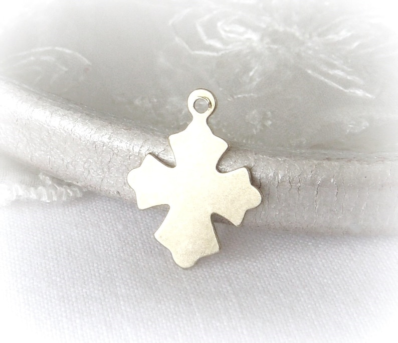 925 Sterling Silver Cross Charm, Coptic Cross, Ethiopian Cross, African Cross, 18x18 mm 1 piece image 1