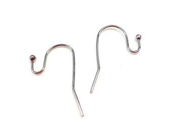 Stainless Steel 304 Ear Wire Hooks, Non Tarnish Earring Hooks, French Earwire Hook, Stainless Steel Earring, Ball End Earring 13x21mm- 4 pcs