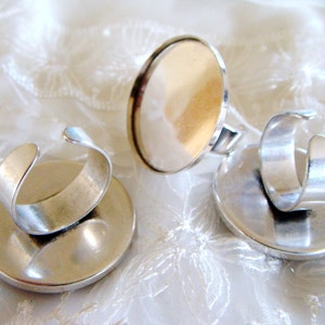 Ring Base, Adjustable Finger Ring Round Bezel Cup, Brass Ring Round Setting 30mm - 1pieces
