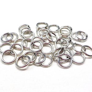 Silver Plated over Brass Jump Open Rings, High Quality Jump Rings 9mm x 6.5mm x 1.2mm, 16 Gauge, Non Tarnish - 10 pieces