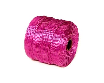 S-Lon, Superlon Tex 210 0.5mm Regular Magenta Bead Cord, Twisted Nylon Bead Cord for Kumihimo, Macrame, Friendship Bracelets - 5 Yards