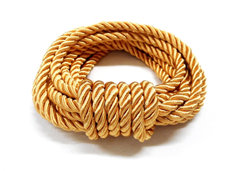 5mm Gold Satin Twisted Cord Wrapped Thread Cord Rope Cord Etsy