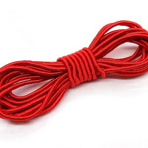 Red Wrapped Silk Satin Cord, Soutache Wrapped Thread Cord 2.3mm, Rope Cord- 2 Yards/  1.84m approx.(1 piece)