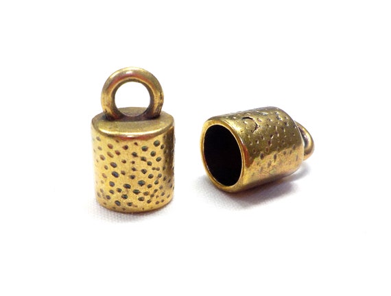 10x Hammered Cylindrical Barrel Slider Spacer Beads For 10mm Round Leather Cord