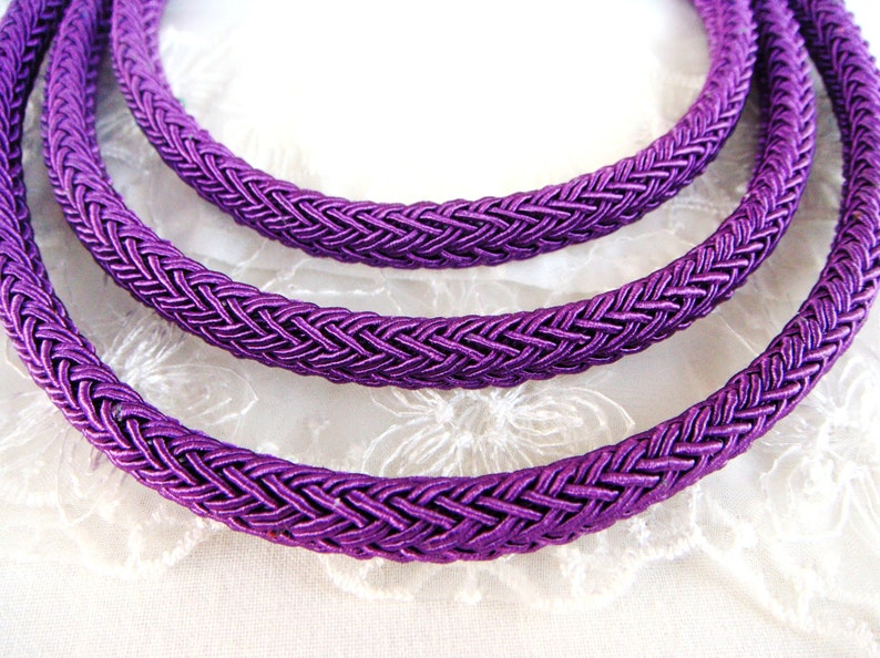 Semisoft Cord 46cm1.5 feet18 Oval Braided Trim Cord Purple String Cord 8x10mm Licorice Style Rope 1 piece