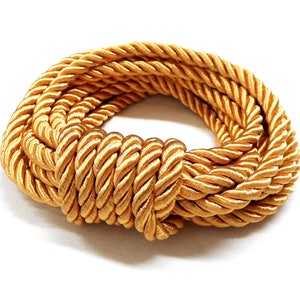 5mm Gold Satin Twisted Cord, Wrapped Thread Cord, Rope Cord - 2 Yards/ 1,84m approx.(1 piece)