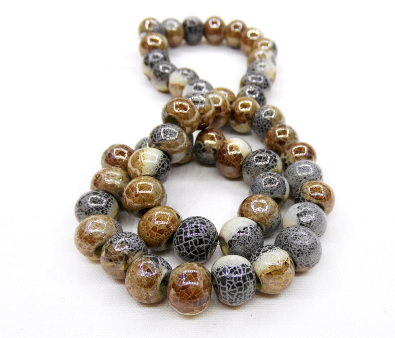 Round Ceramic Beads Handmade Enameled Ceramic Glazed Greek Etsy