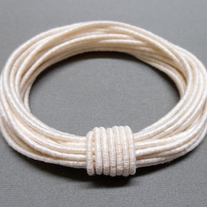 Wrapped Linen Cord, Ivory Off White Linen Thread Cord, Linen Rope Cord, Covered Cording Linen Wrap Cord, 2mm- 2 yards (1 pc)