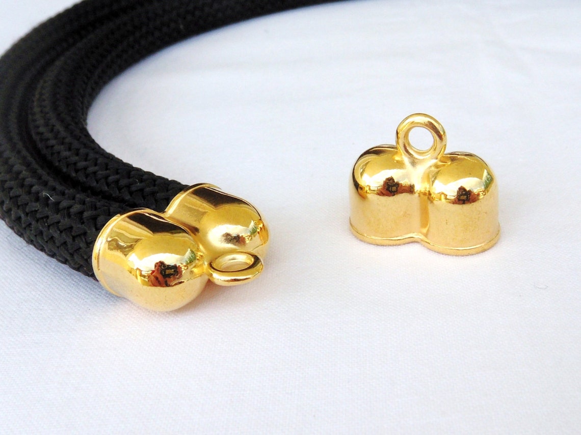 Gold Double End Caps 25x20x13mm Ø 10.2mm Each Hole Cords Etsy