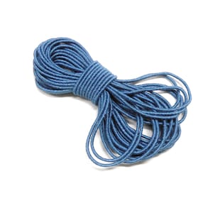 Wrapped Linen Cord, Blue Linen Thread Cord, Linen Rope Cord, Covered Cording Linen Wrap Cord, 2mm - 2 yards (1 pc)