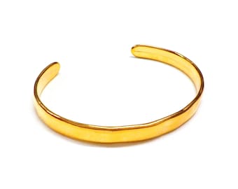 Vergulde armband, onbewerkte armband, basis manchetarmband, basis armband, open designarmband 60 x 7 mm - 1 stuk