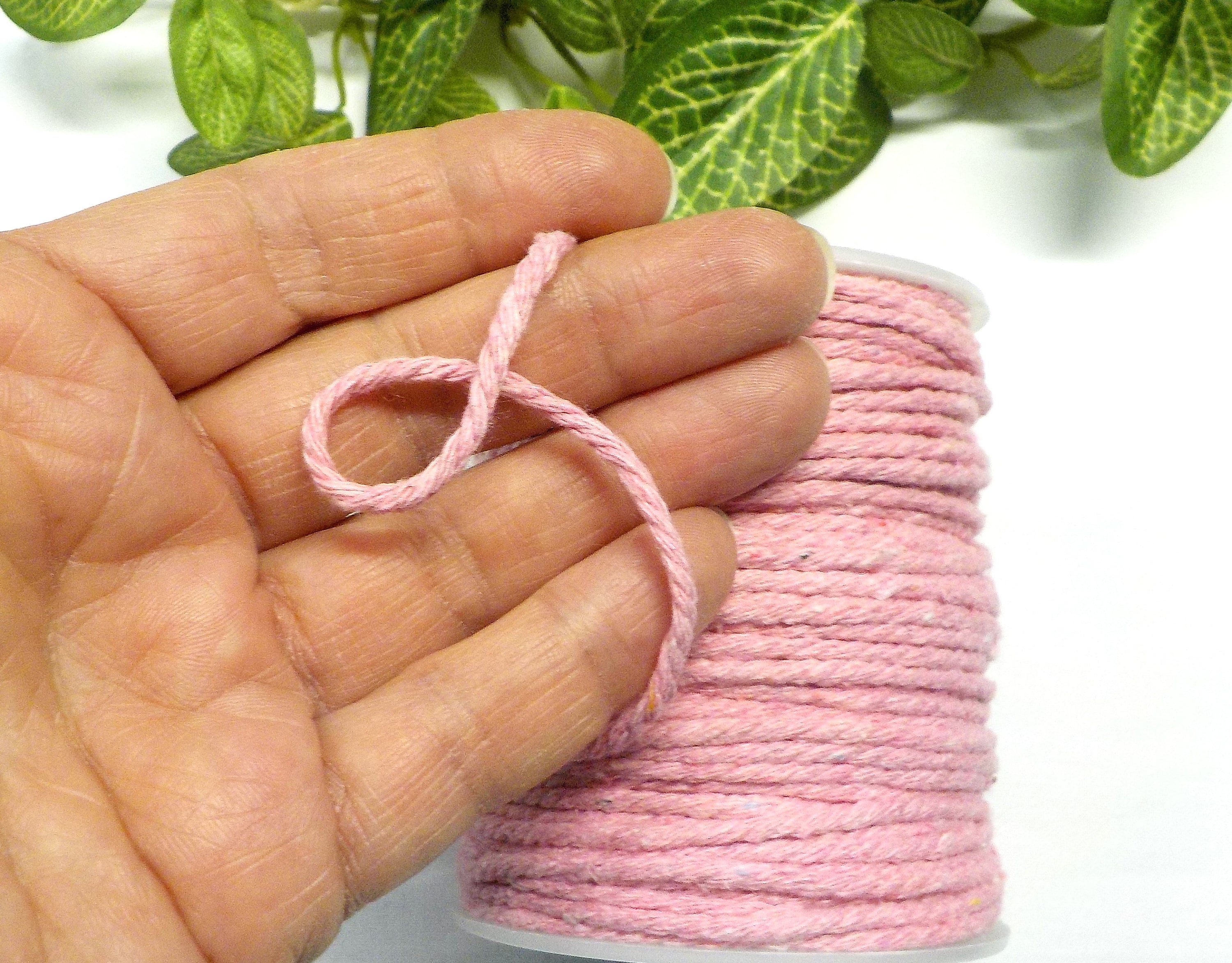 3mm Pink Macrame Cotton Rope 3-strand Twisted 100% Recycled | Etsy