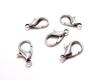 999 Silver Plated Big Lobster Clasps, Hand Selected and Tested Claw Clasps, Large Parrot Clasps, Bag Purse Accessories, 23x12mm - 2 pcs