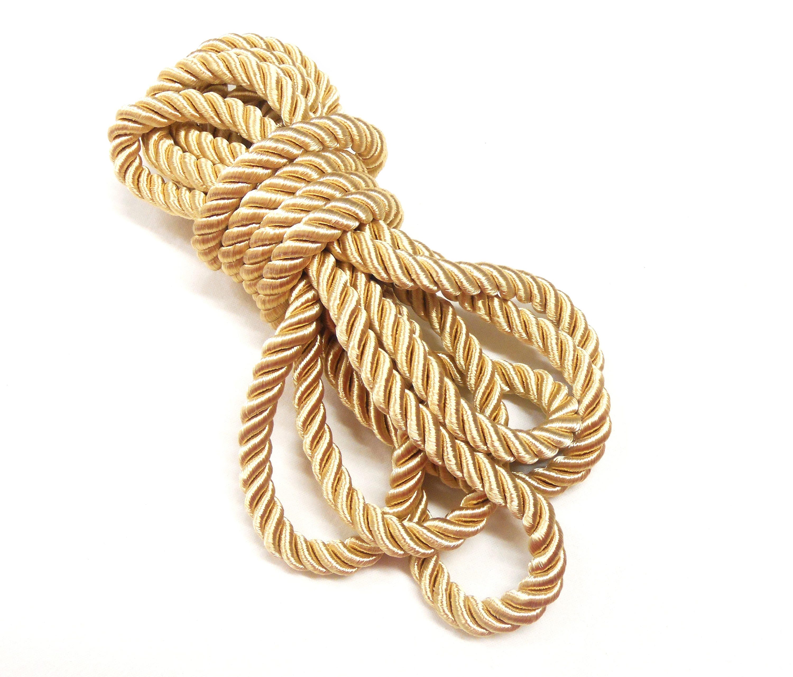 Champagne Satin Twisted Cord, Wrapped Thread Cord, 9mm Rope Cord 1 Yard/  0,92m Approx.1 Piece 