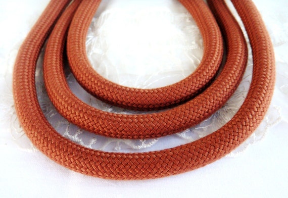 Braided Trim Rope Cord Semisoft Climbing Cord Mint Veraman Striped String Round Cord 9-10mm approx - 1Yard 92cm 1 piece