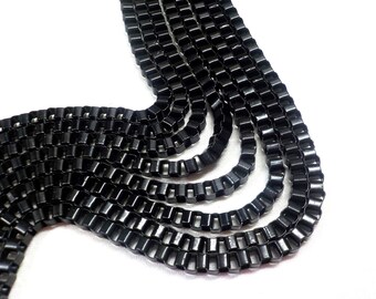 Venezianische Venezianische Box-Kette, schwarze Venezianerkette, Edelstahl-Kette, Körper-Kette, Fußkette, farbige Kette 3 mm - 58 cm / 1,9 Fuß ca.(1 Stück)