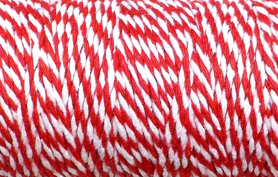 Red/white Baker's Twine 10 Yards, Red Cotton Twine 