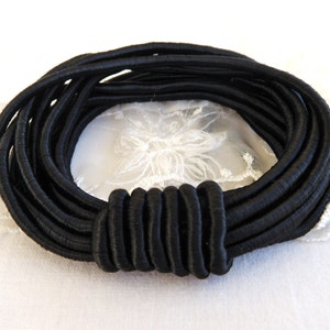 Wrapped Silk Satin Cord, Black Satin Cord, Soutache Wrapped Thread Cord 4mm, Rope Cord- 1 Yard/  0,92m approx.(1 piece)